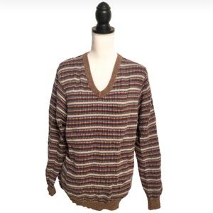Lyle \u0026 Scott Sweaters | Lyle \u0026 Scott Combed Cotton Jacquard V Neck Sweater | Color: Brown/Tan | Size: M | Pm-13280363's Closet